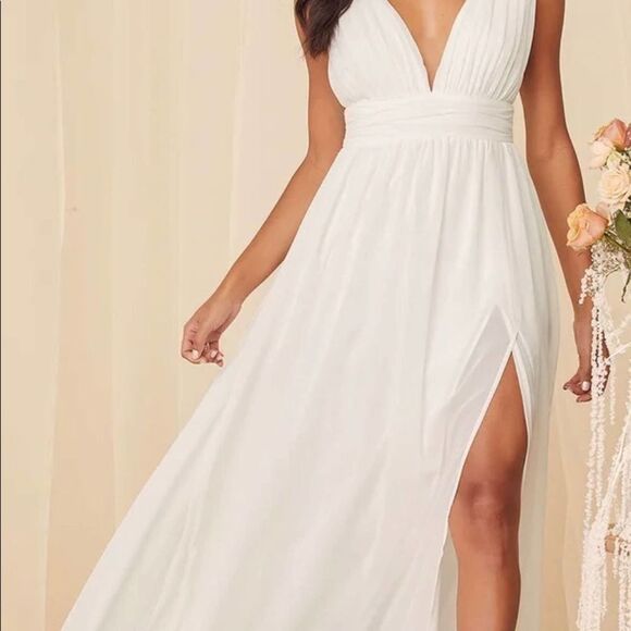 LULUS HEAVENLY HUES WHITE DRESS SIZE S - Picture 1 of 11